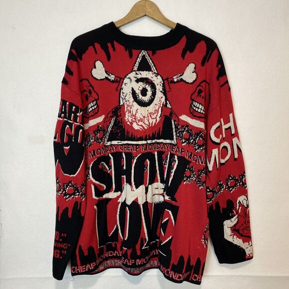 Cheap Monday Unisex Medium Stranger Than‎ Fiction Knit Show Me Love Sweater - Picture 15 of 16